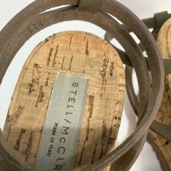 Gently used Stella McCartney olive green cork sandals. - Picture 3 of 5